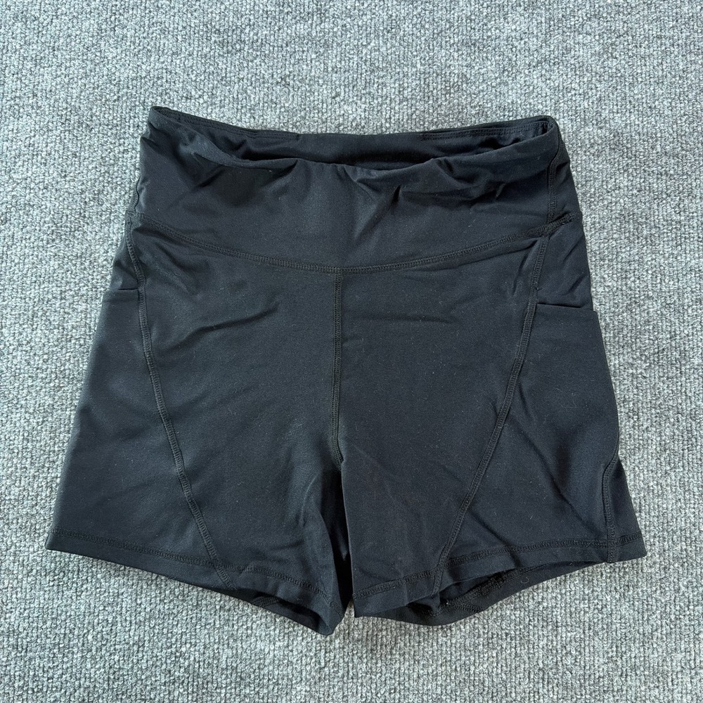 Born Primitive Womens Black High Waisted Athletic‎ Workout Shorts Size M Gymwear